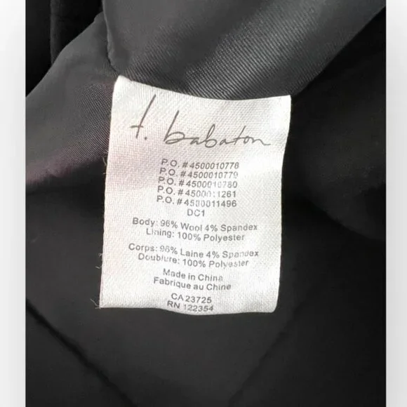BABATON Aritzia Invest Wool long single breasted Blazer Jacket Tailored Black 4 - Picture 6 of 7